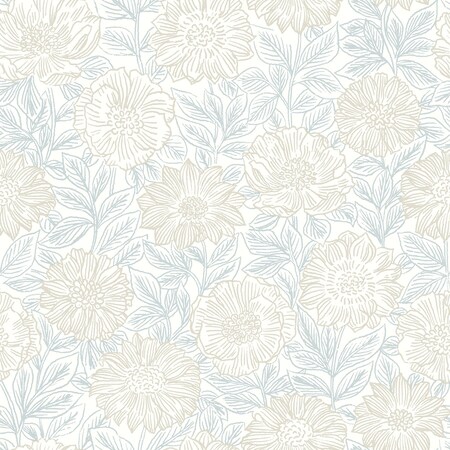 Manhattan Comfort Grasse Faustin Neutral Floral 33 ft L X 205 in W Wallpaper BR4072-70045